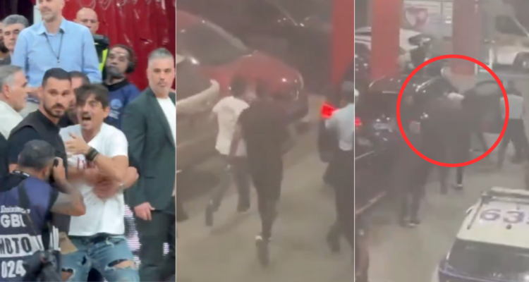 Presidente de club griego amenaza a rival con violar a su hija y termina huyendo de la policia.