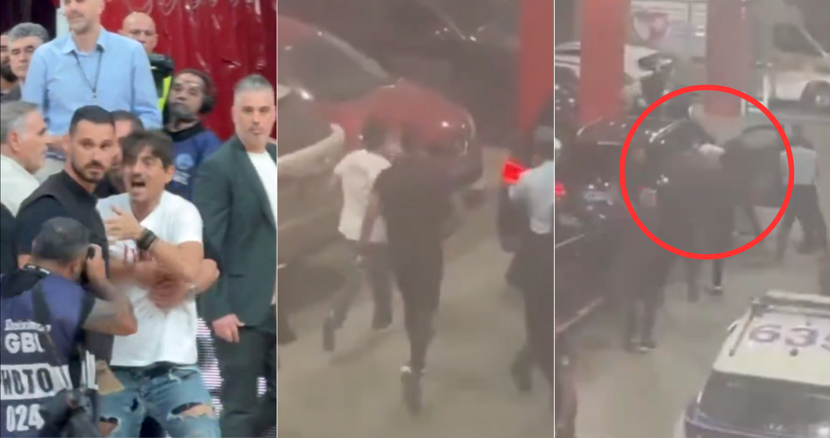Presidente de club griego amenaza a rival con violar a su hija y termina huyendo de la policia.