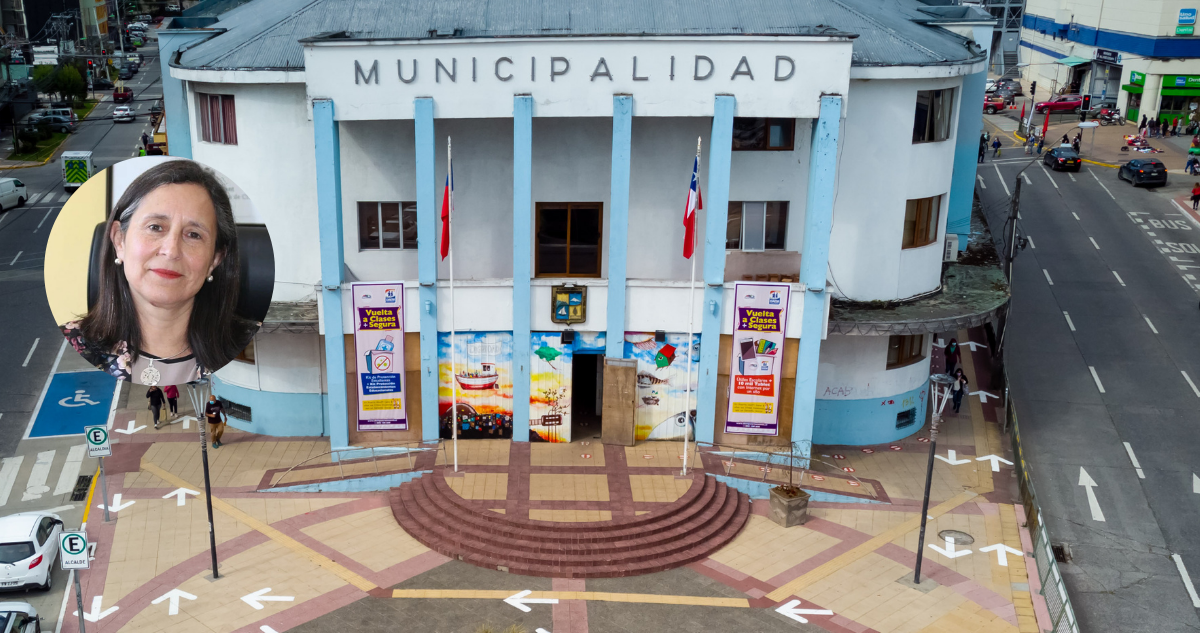Imagen de la Municipalidad de Puerto Montt y de la directora del DAEM, María Luisa Rivera