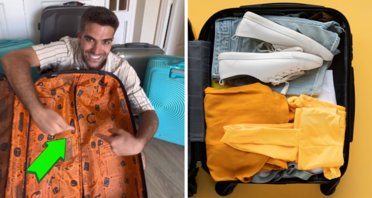 El desconocido uso que le puedes dar al bolsillo de la parte interna de la maleta
