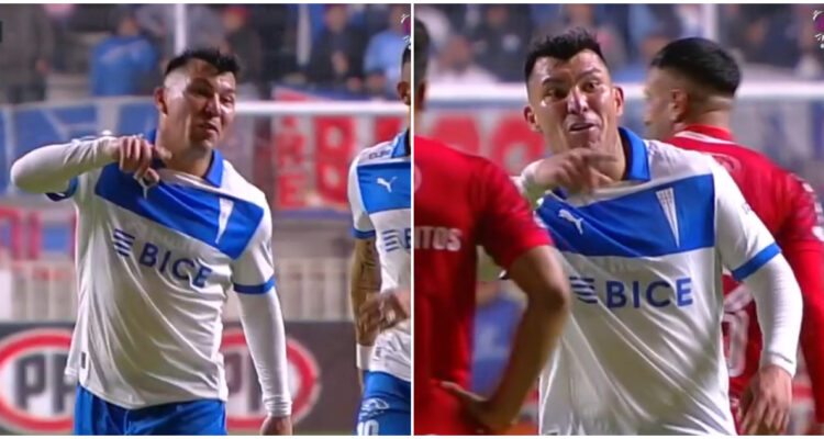 Gary Medel en su cruce con Christopher Díaz en el Calera-UC