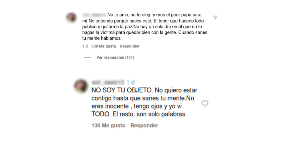 Comentarios de la hija de Juan Pablo Sáez 