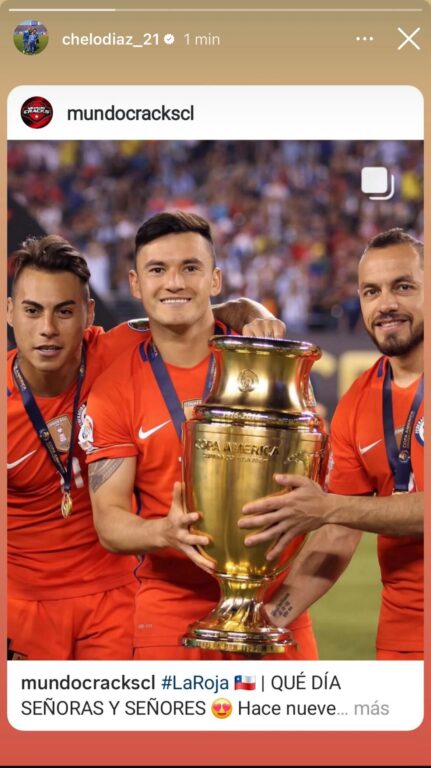 historia de Marcelo Díaz junto a Eduardo Vargas en Instagram