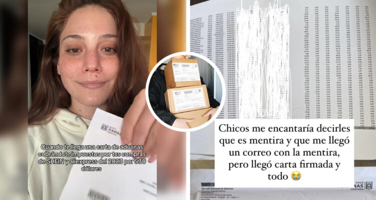 Mujer revela que Aduanas le cobró impuestos por $530 mil por compras en Shein y Aliexpress de 2023