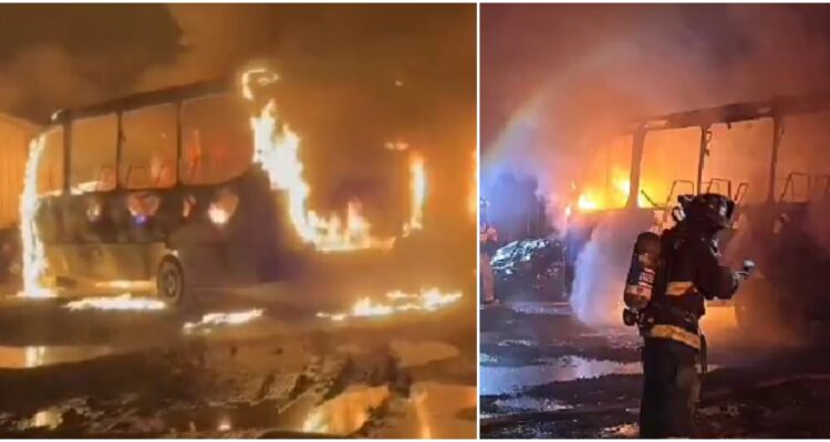 Incendio de dos buses en Río Bueno
