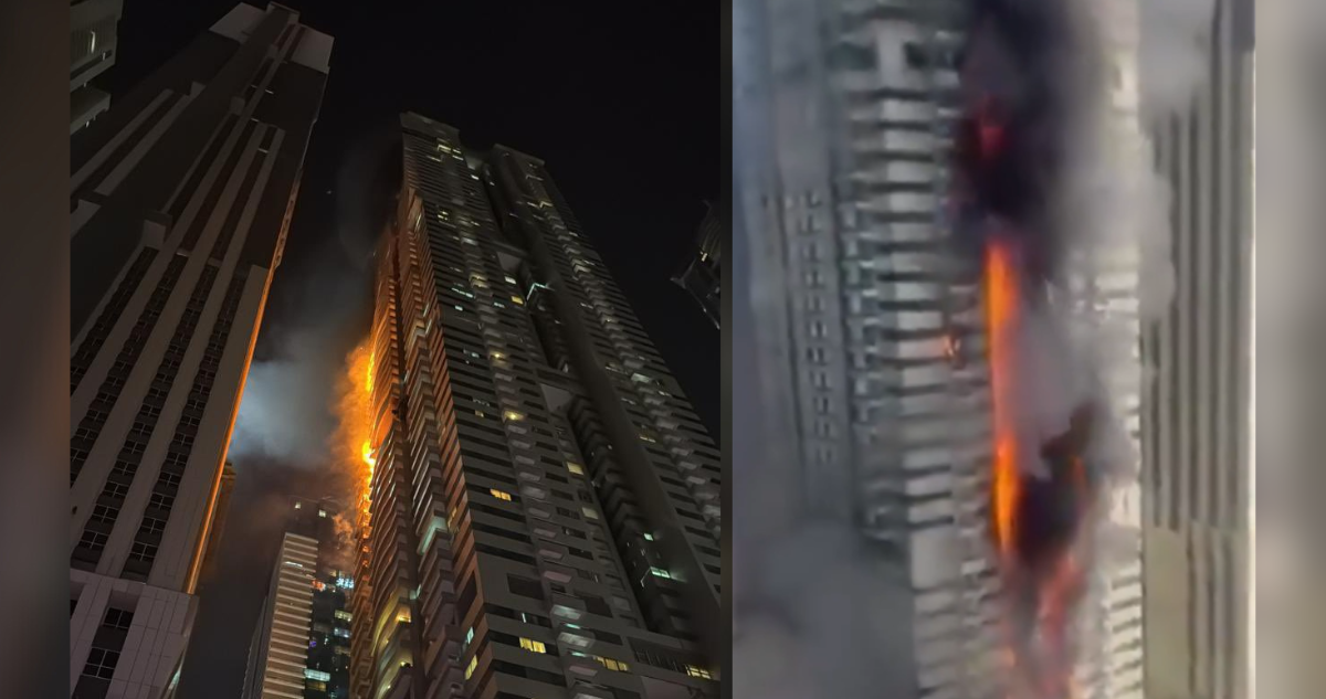 Voraz incendio en edificio de 67 pisos en Dubai obliga la evacuación de 3.800 personas