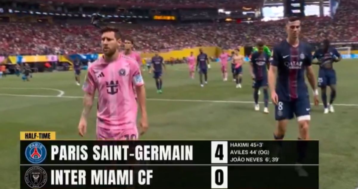 Paliza del PSG al Inter Miami de Messi: los cuatro goles en 45 minutos