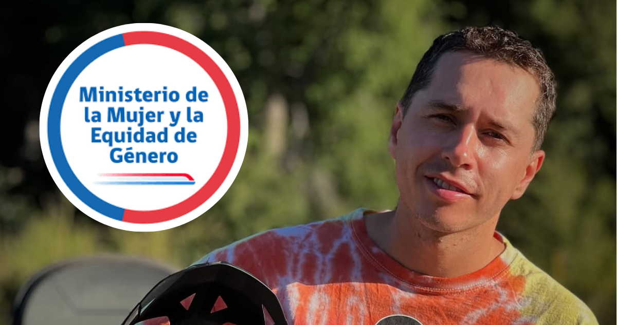 Karol Lucero y logo del Ministerio de la Mujer en referencia a posteo por “papitos corazón”