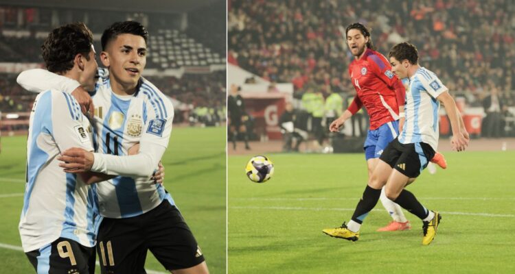 Julián Álvarez adelanta a Argentina ante Chile en el Nacional de Santiago