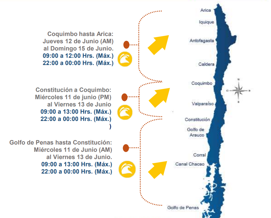 Anuncian marejadas para 14 regiones del país: revisa las fechas y horarios de mayor oleaje