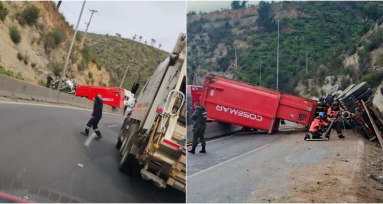 Un muerto tras volcamiento de camión en ruta las palmas