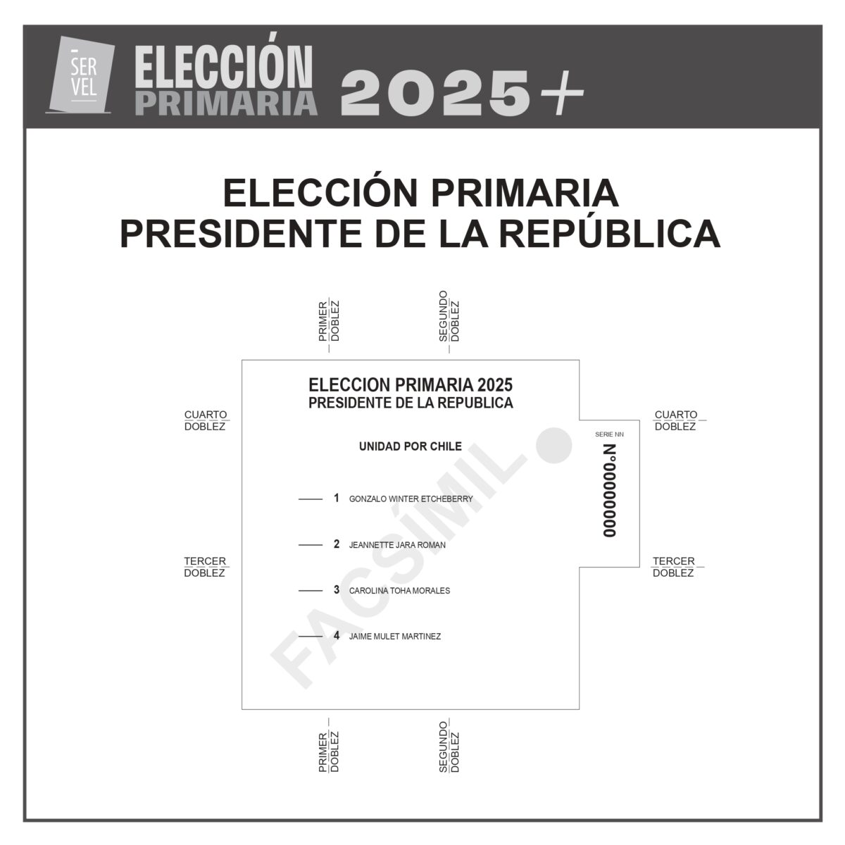 Así se verá la papeleta en las primarias de este domingo 29 de junio