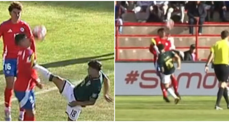 Lucas Chávez fue expulsado en el Bolivia vs Chile.