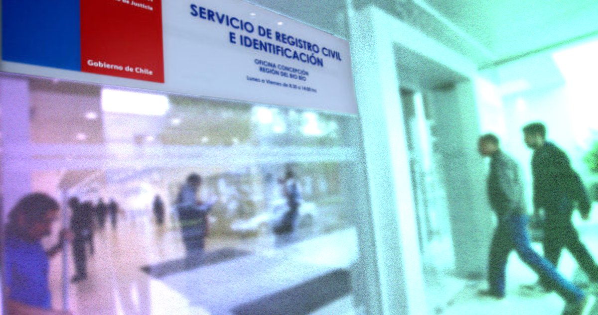 Oficina del Registro Civil en Concepción sede Chacabuco con filtro.