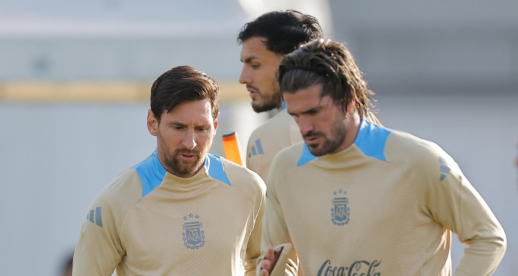 Entrenamiento de Argentina previo a su duelo ante Colombia