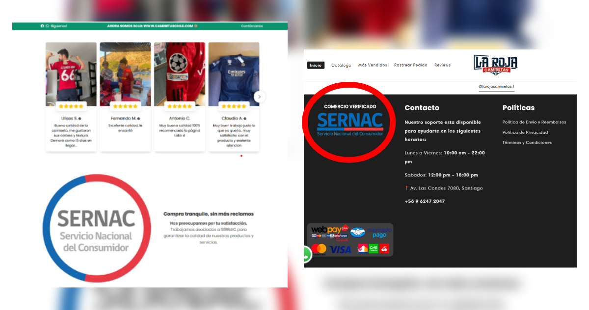 Sernac alerta contra dos páginas de camisetas de fútbol y las denuncia por usar su logo “para engañar”