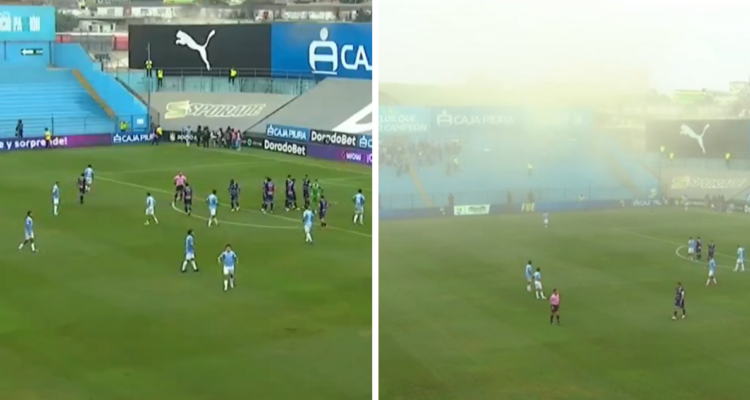 Sismo en Perú sorprende a futbolistas y obliga a detener partido: densa polvareda tras caída de muro