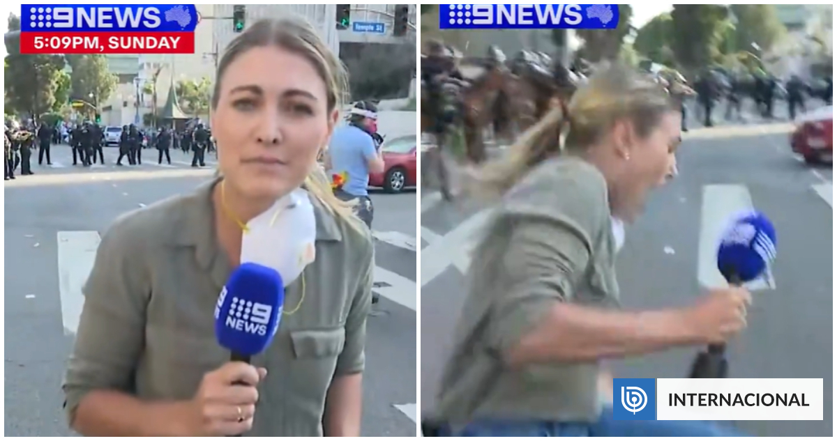 VIDEO | Periodista es herida por una bala de goma durante protestas en Los Ángeles, EE.UU