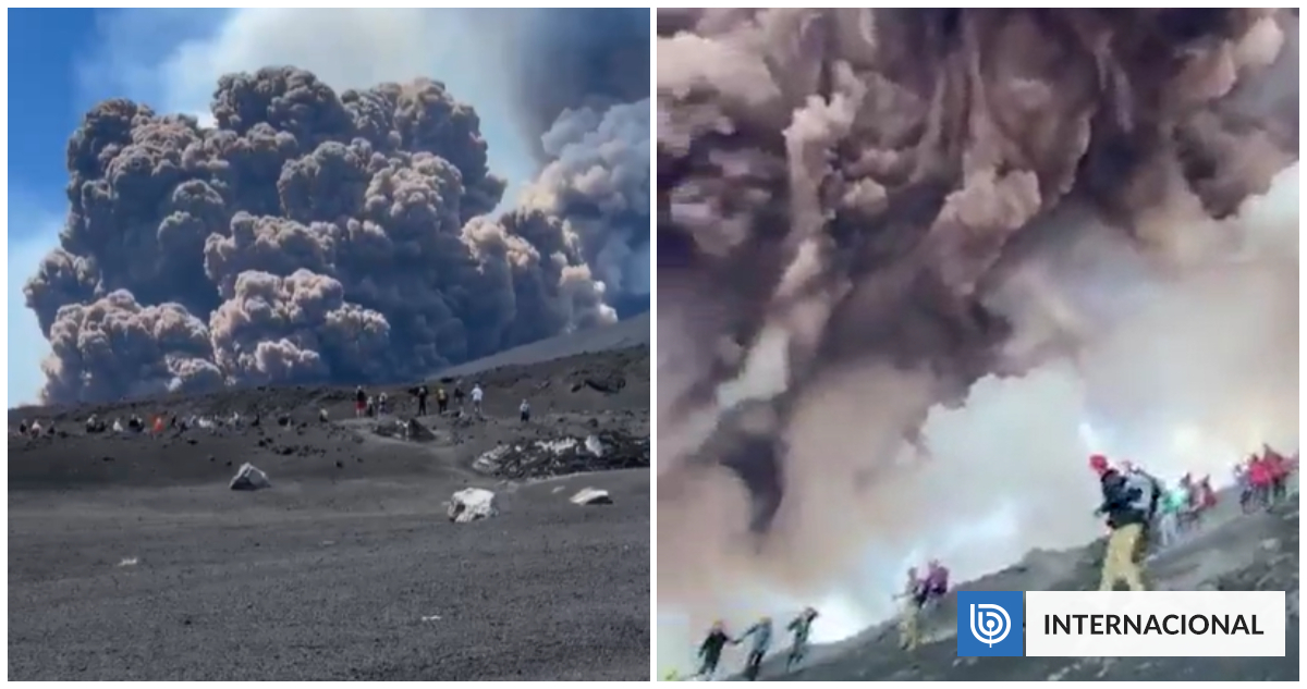 VIDEOS | Captan a turistas huyendo del volcán Etna en Italia tras ser sorprendidos por erupción