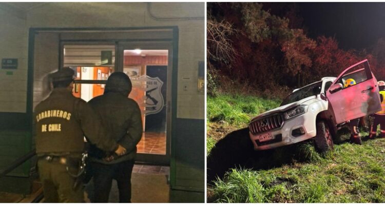 Sujeto detenido dos veces en menos de 12 horas: robó auto de expareja, volcó ebrio e incumplió orden de alejamiento de la mujer