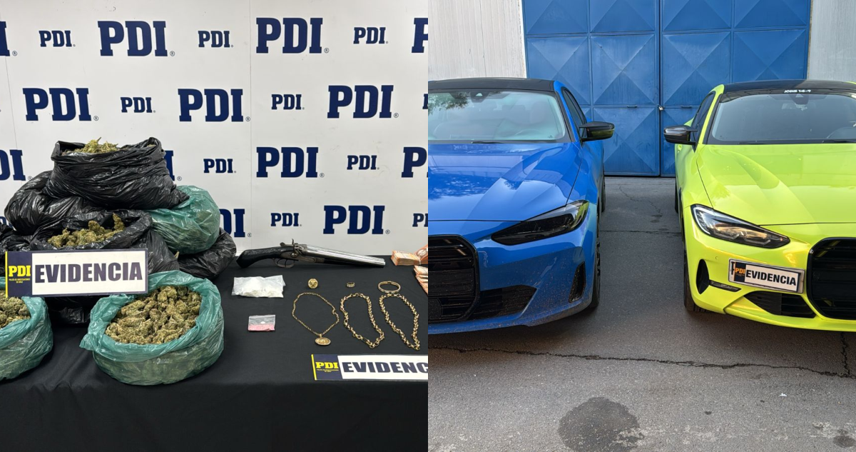 Tres detenidos por tráfico en la RM: incautan $55 millones en droga y autos modificados
