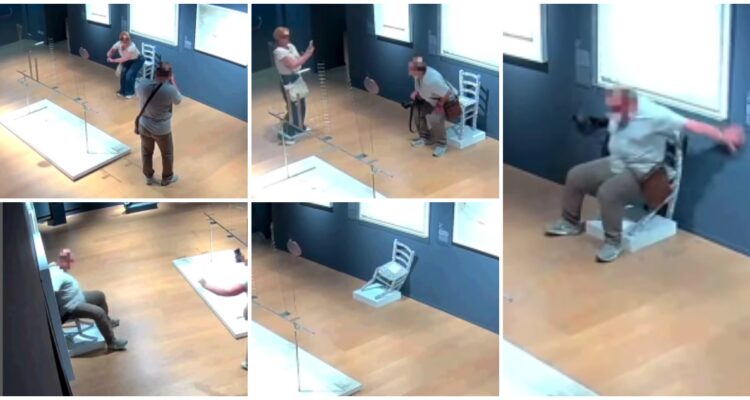Turista se sentó sobre “silla Van Gogh”, la rompió, se dio a la fuga y todo quedó grabado