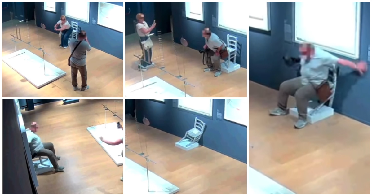Turista se sentó sobre “silla Van Gogh”, la rompió, se dio a la fuga y todo quedó grabado