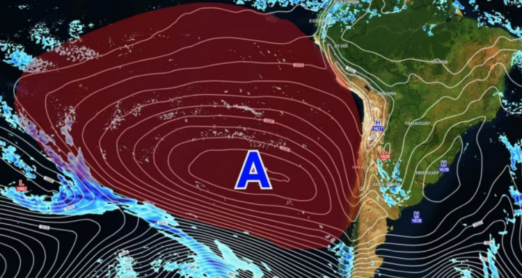 Anticiclón frente a las costas de Chile