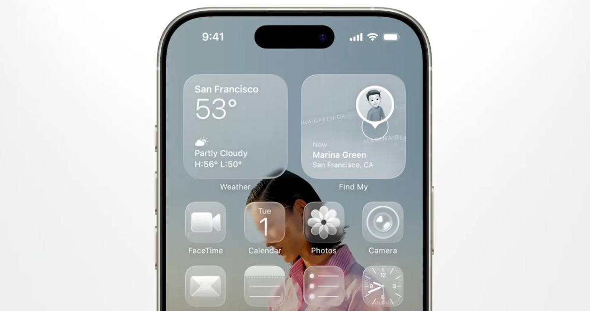Apple Liquid Glass en iOS 26