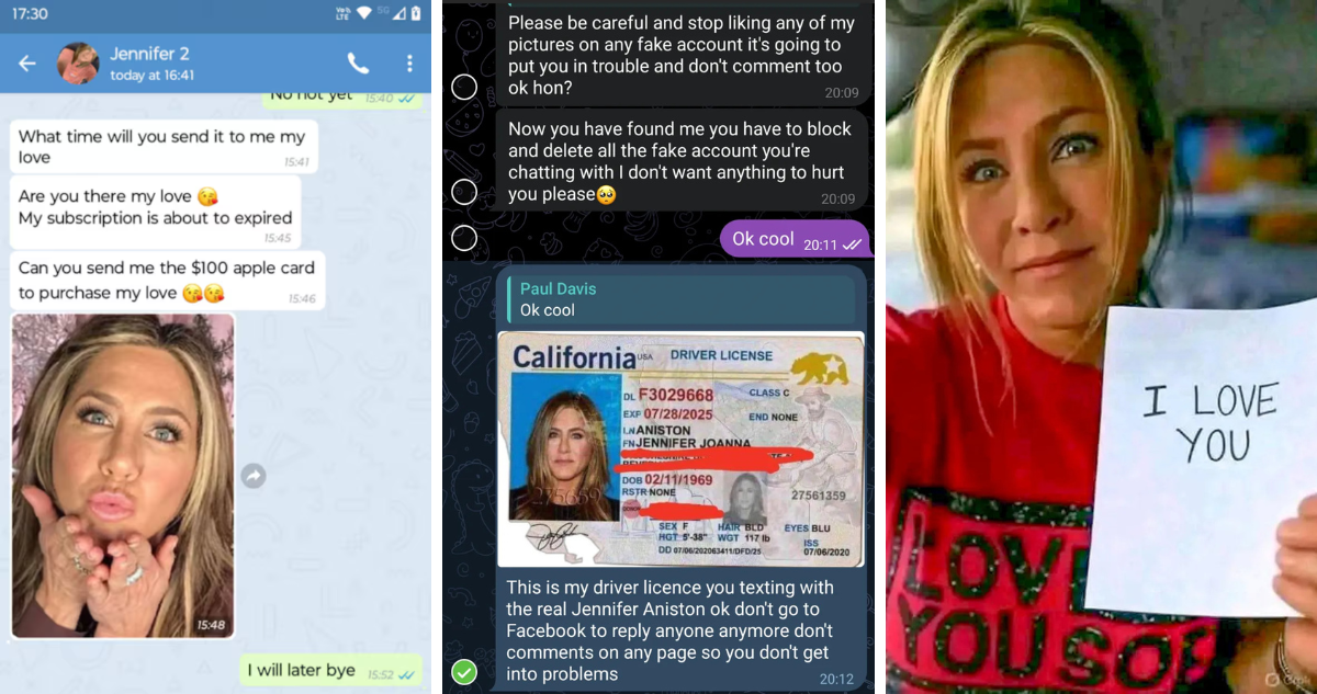 Británico creyó que hablaba con Jennifer Aniston y le transfirió 250 dólares: actriz fue creada con IA