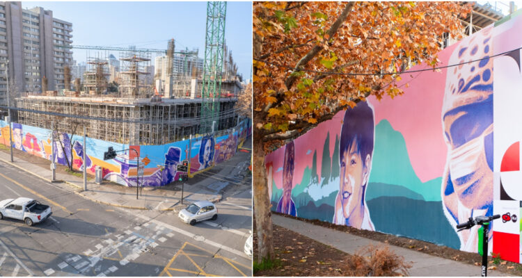 Inauguran mural en nuevo edificio de Santander: construcción tendrá áreas verdes y espacios abiertos