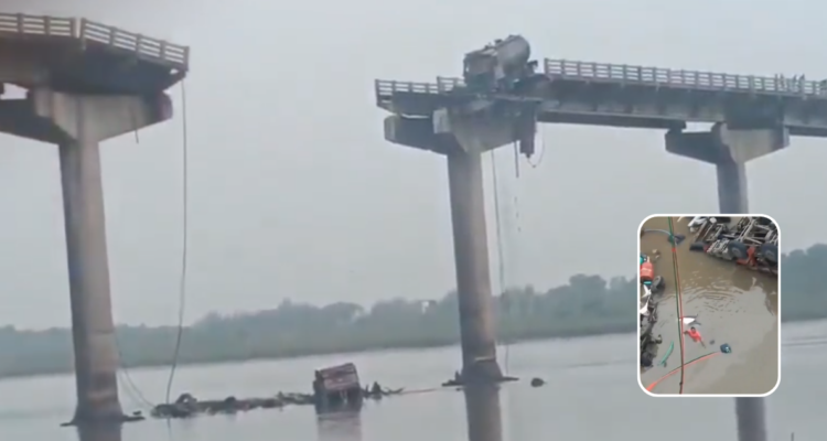 VIDEO | Al menos 9 muertos tras derrumbe de un puente en el oeste de la India