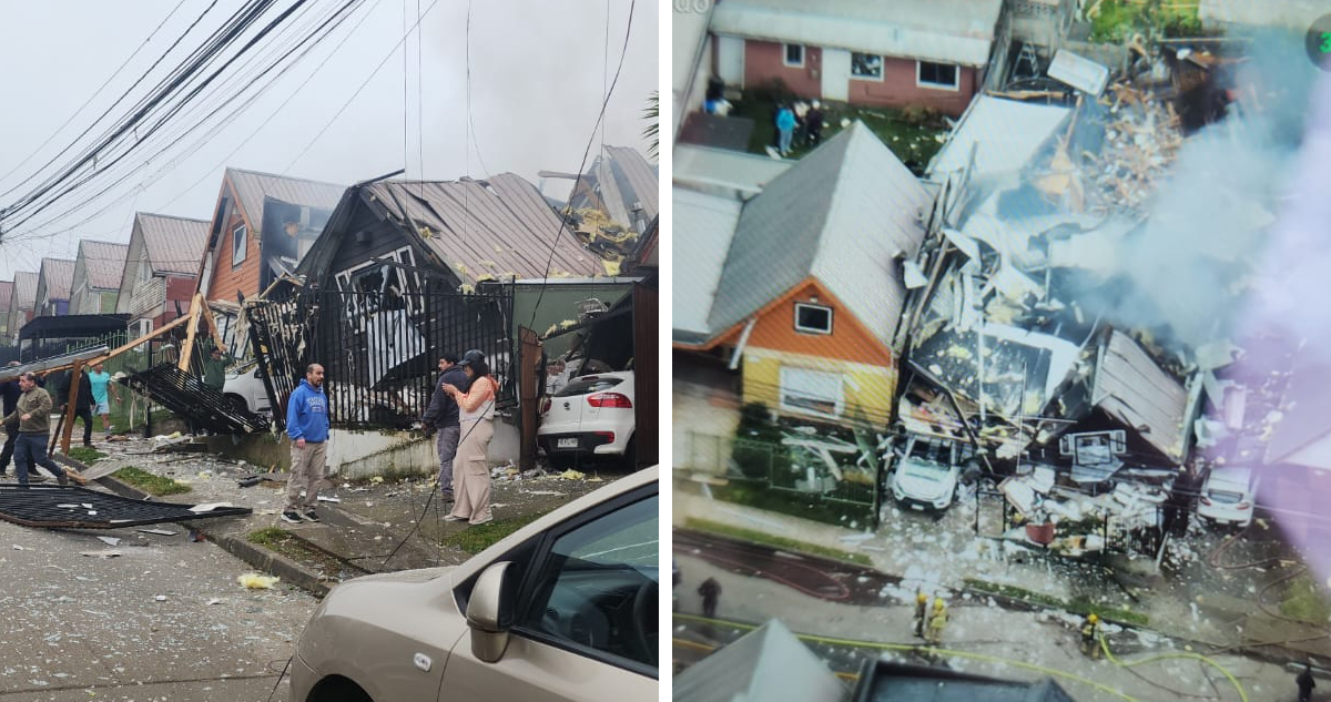 Explosión remece a vecinos de Temuco y deja una persona fallecida: casa termina destruida