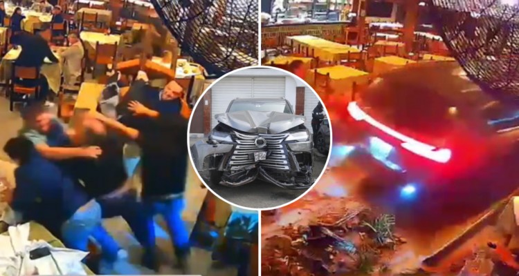 Caos en restaurante de Perú: hombre ebrio golpeó clientes, chocó su auto y casi mata a tres personas