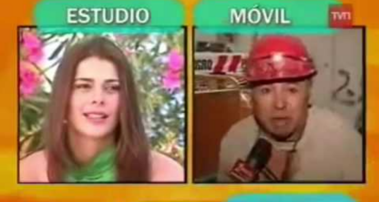 Captura de cuando el obrero Héctor Guaita Hernández piropeo en vivo a Tonka Tomicic