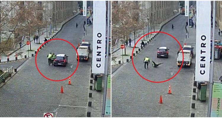 Conductor con orden vigente por injurias y signos etílicos atropelló a carabinero frente a La Moneda