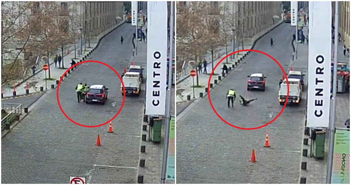 Conductor con orden vigente por injurias y signos etílicos atropelló a carabinero frente a La Moneda