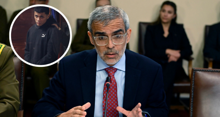 Ministro Luis Cordero y en miniatura Alberto Carlos Mejía, sicario del ‘Rey de Meiggs’ liberado