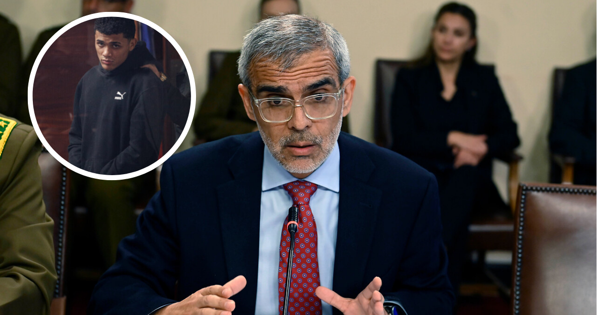Ministro Luis Cordero y en miniatura Alberto Carlos Mejía, sicario del ‘Rey de Meiggs’ liberado