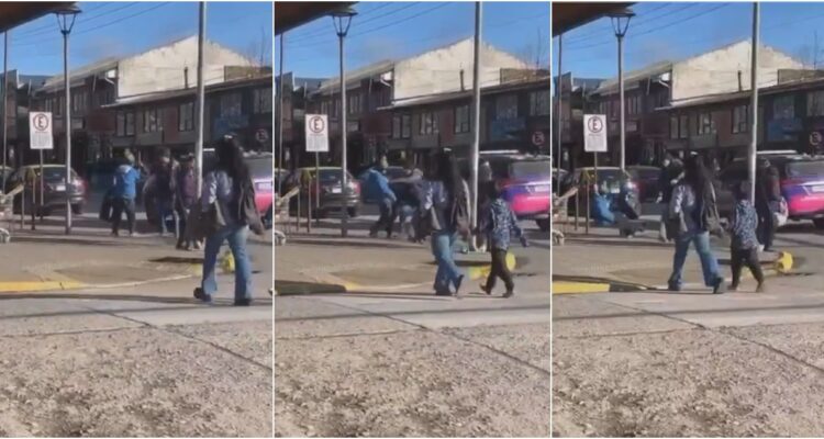 Captan agresión de funcionario municipal a hombre en plena calle de Coyhaique
