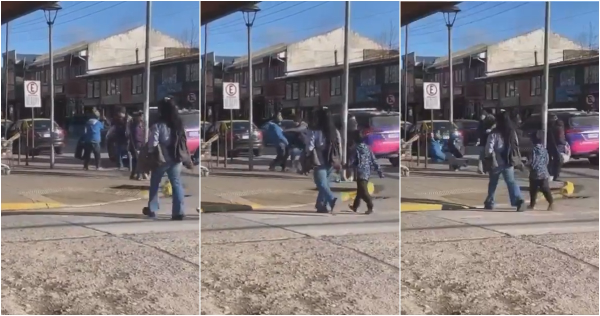 Captan agresión de funcionario municipal a hombre en plena calle de Coyhaique