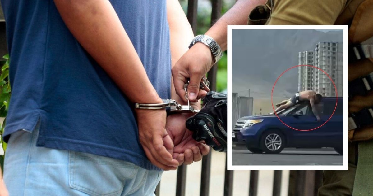 Lo que no mostró el video de hombre semidesnudo sobre auto en Antofagasta: pareja fue tenida por VIF