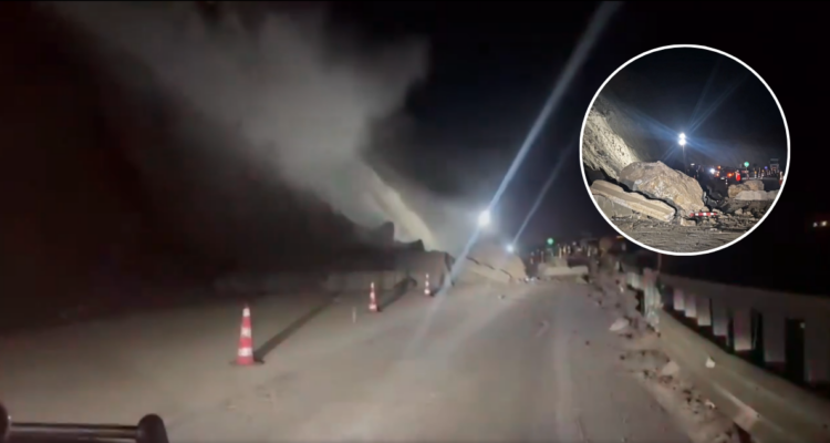 VIDEO | Derrumbe en cuesta Chinchorro corta el tránsito en Ruta 5 Norte hacia Arica