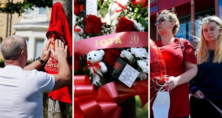 Hinchas despiden en masa a Diogo Jota en Anfield.