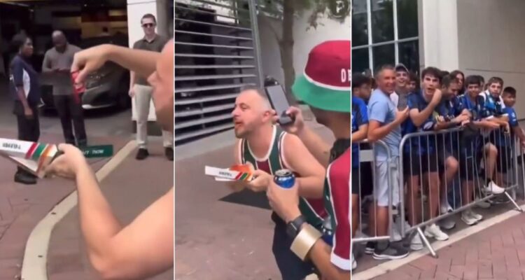 Hincha del Fluminense se burla de italianos del Inter colocando ketchup en pizza