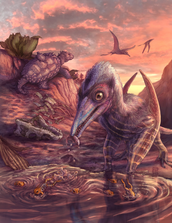 ilustración que muestra cómo se vería el Eotephradactylus mcintireae