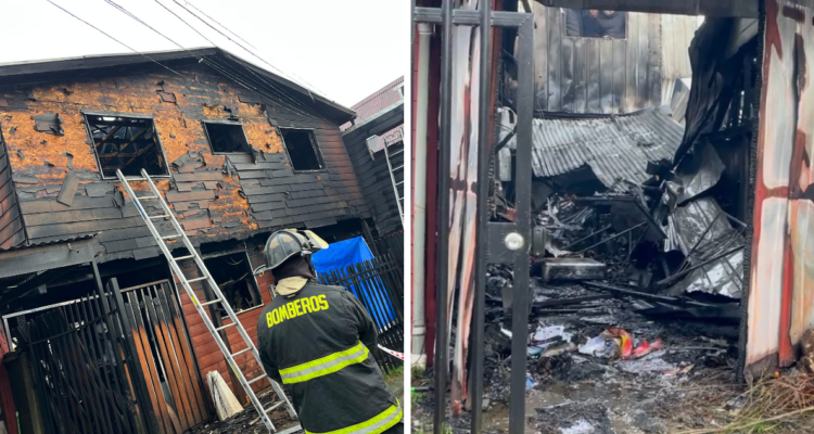 Fotografías de incendio en Valdivia que dejó cuatro muertos