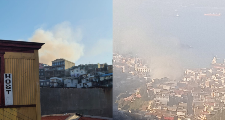 Incendio consume vivienda en Cerro Cordillera de Valparaíso: reportan peligro de propagación.