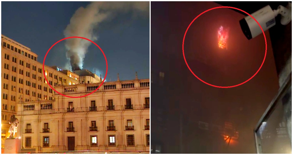 Incendio en edificio del Ministerio de Hacienda, al lado de La Moneda, moviliza a centenar de Bomberos