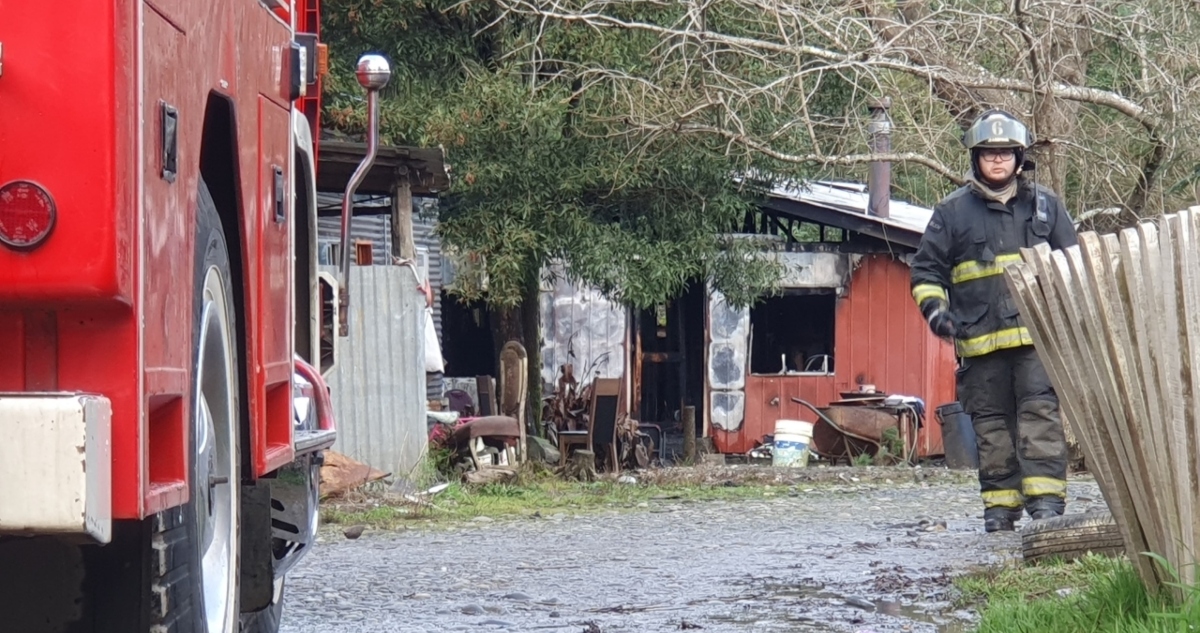 Incendio de vivienda en Valdivia
